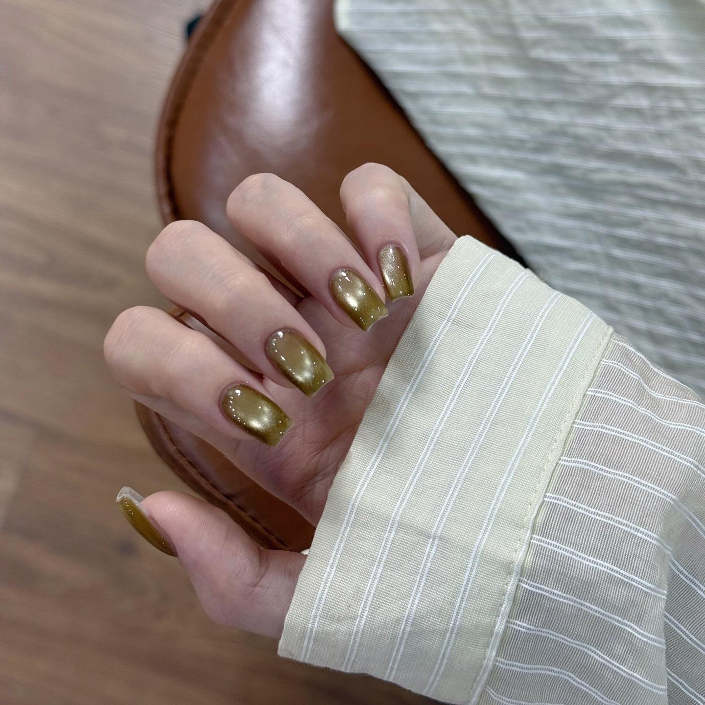 Principal Hua Black Bottle Cat Eye Gel Nails #41-50: Hot Selling Silk Porcelain Glass Bead Whitening Polish