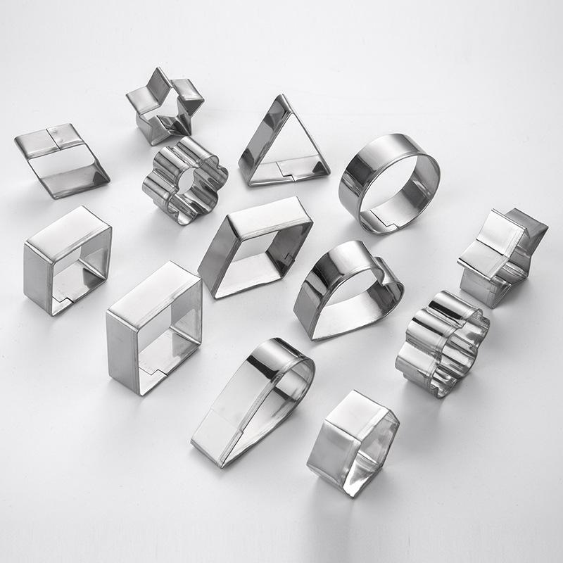 30-delars Rostfritt Stål Kexform Hjärta Stjärna Blomma Kexskärare Kakpress Formningsform DIY Bakverktyg