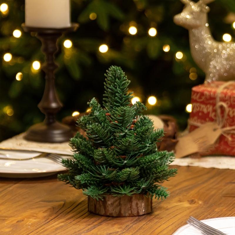 User Friendly Tabletop Christmas Tree Wood And Plastic Scandinavian Style Holiday Centerpieces For Home Or Office