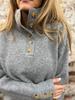 Autumn New Style Stand Collar Knit Sweater Women's Casual Loose Pullover with Buttons