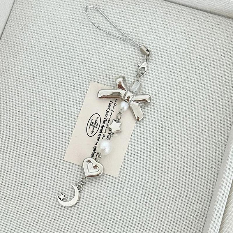 

Милый Сладкий Звезда Луна Бантик Любовь Брелок Подвеска Цепочка Ремешок для Мобильного Телефона Девичий Декор для Сумки Аксессуары Подарки