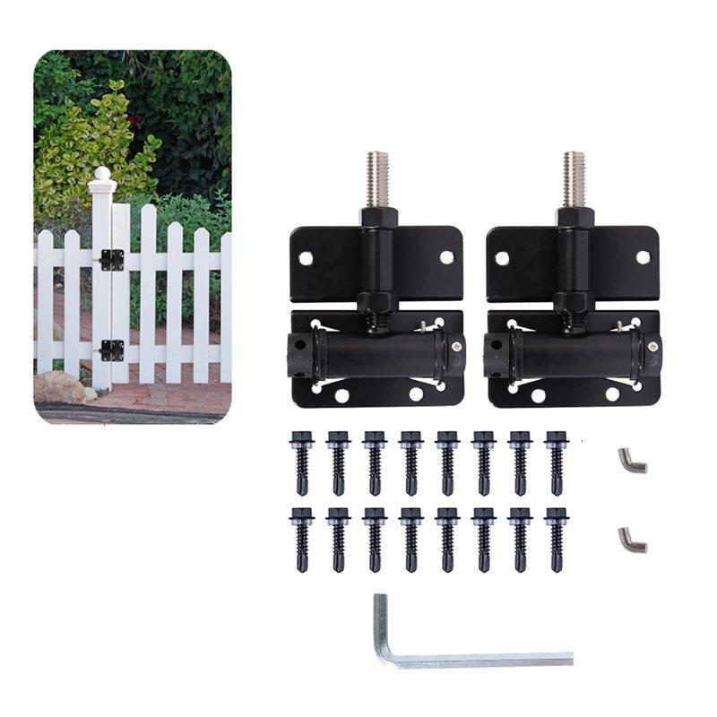 ABBP-Pack Of 2 Self-Closing Hinges For Vinyl/Wooden Doors Smooth Operation Easy Install Black