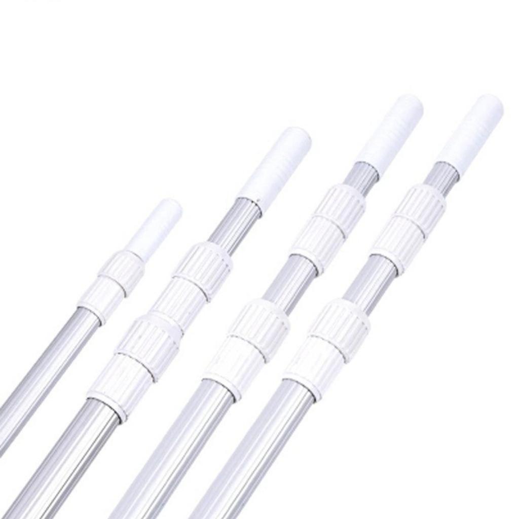 12ft Aluminum Telescopic Pool Pole, 2-Piece Adjustable Expandable Incremental Extensions
