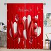 Romantic Heart Happy Valentine's Day Window Curtains Blinds For Living Room Kids Bedroom Bathroom Kicthen Door Home Decor2Pcs