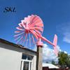 3D Printed Windmill Garden with Weathervane, Colorful Outdoor Yard Stake Hollow Wind Spinner Spinning Blades, UV-Resistant Ornament for Lawn