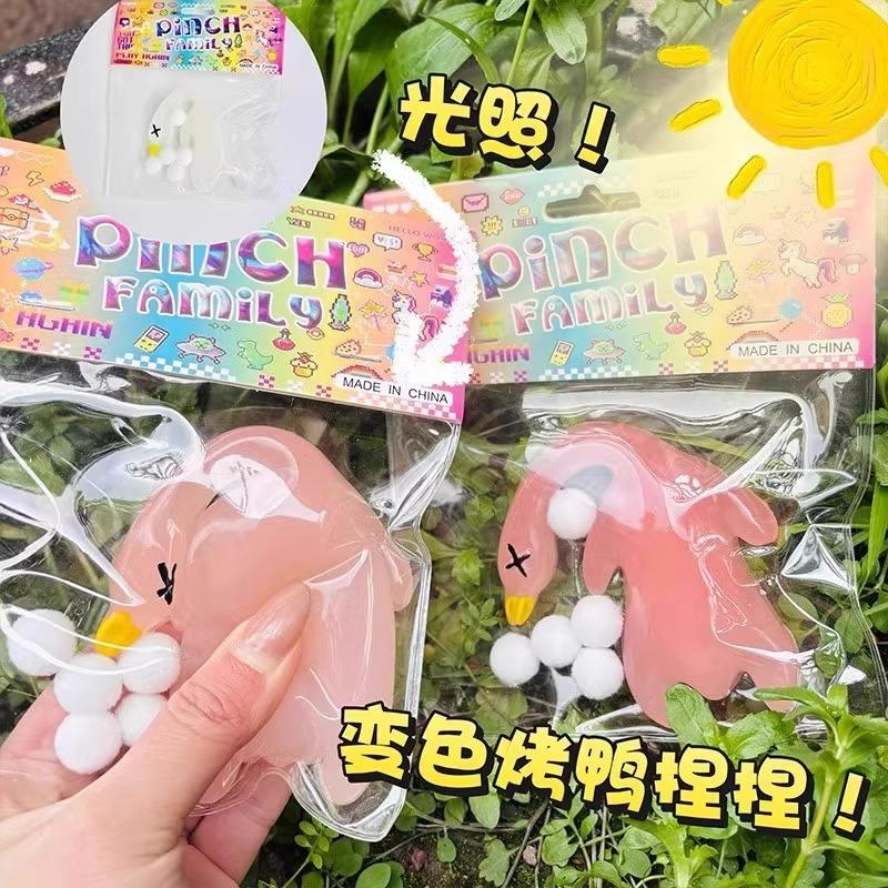 Large Light Changing Strawberry Squeeze Toy Creative Stress Relief Decompression Toy