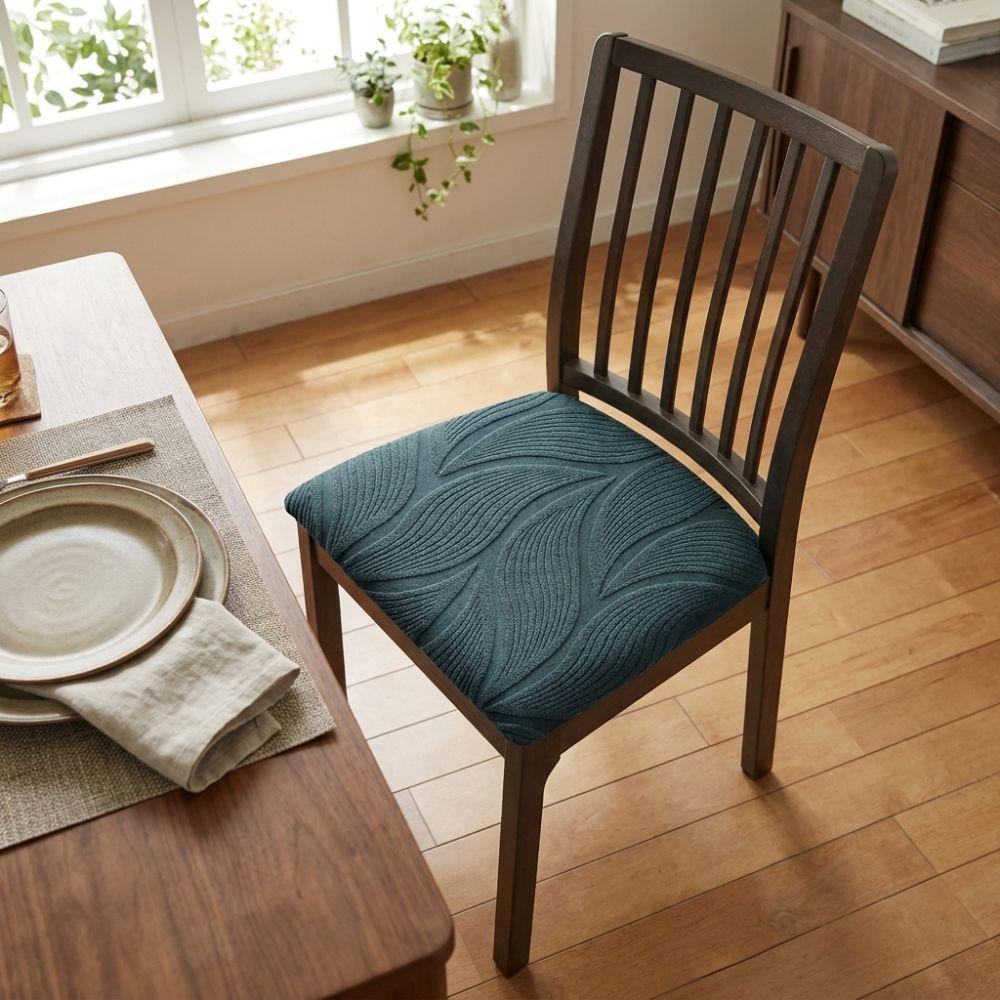 Solid Color Jacquard Chair Cushion Cover Elastic Chair Slipcover Four Season