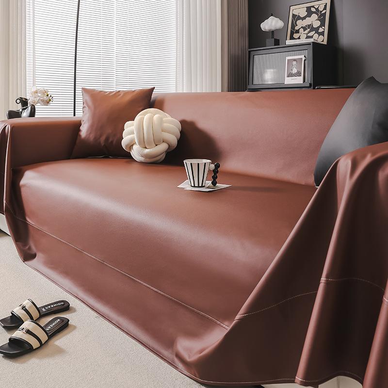 Полотенце для дивана, цельный кожаный чехол для дивана, устойчивый к царапинам от кошек, антипригарный, водонепроницаемый, технический тканевый чехол, тенты Pillow case тёмно-рыжий