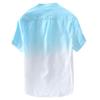 Men's Fashion Casual Thin Breathable Round Collar T-Shirt Summer Dyed Gradient Cotton Tee Tops