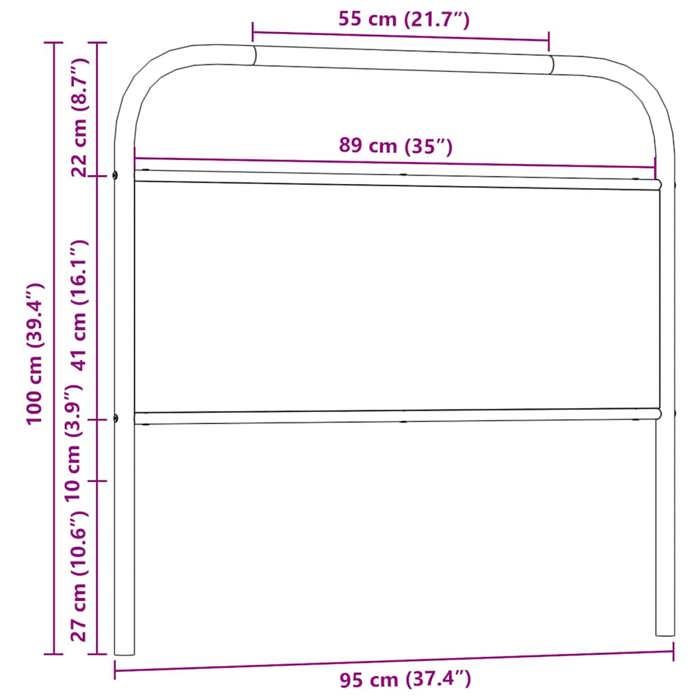 VidaXL Tête de lit chêne fumé 90 cm acier et bois d'ingénierie 4100237
