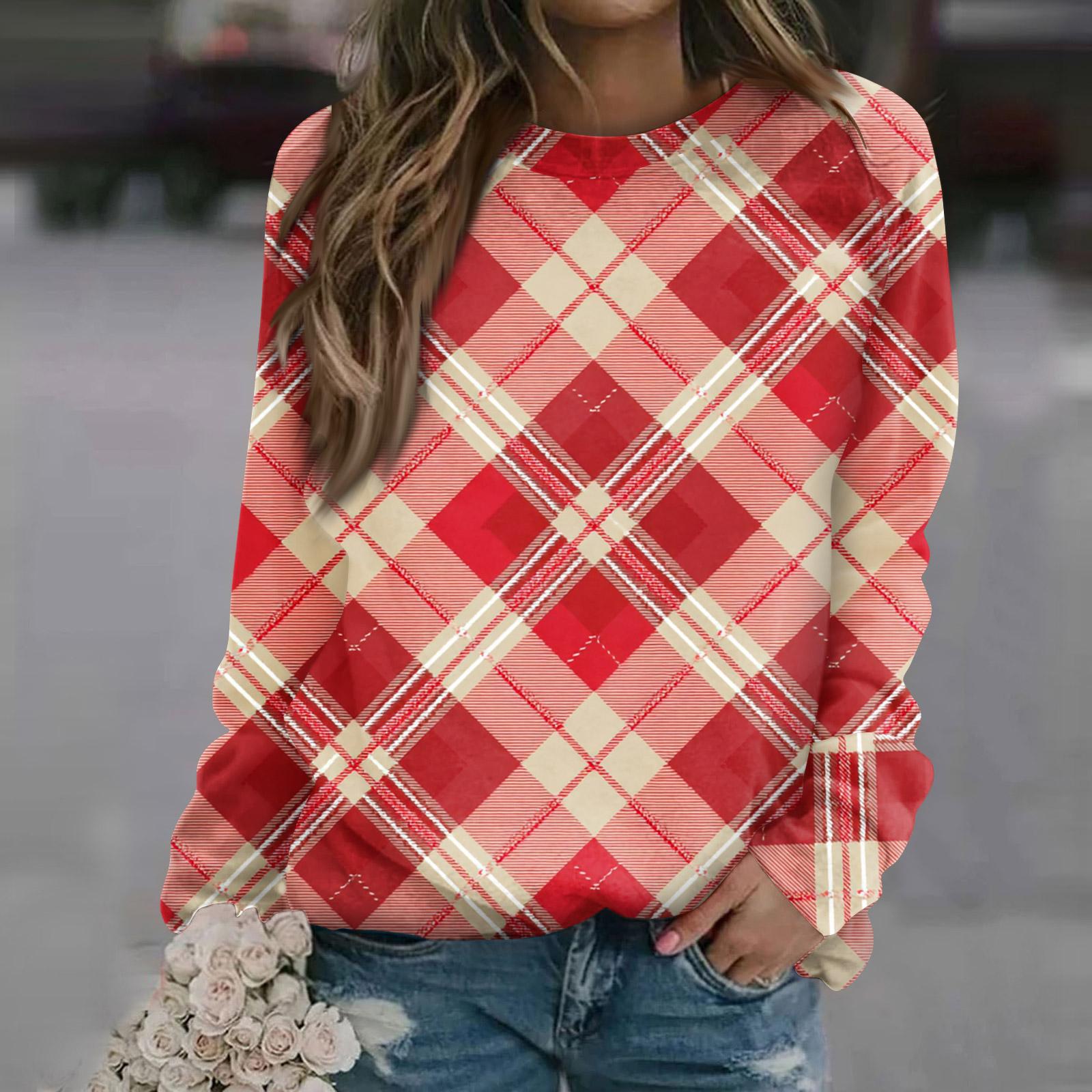 

Жіночий модний повсякденний світшот з довгим рукавом та різдвяним принтом на шиї XXL рожевий