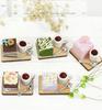 moin moin Miniature Scale Cake Sweets Figure Set Coffee Food Realistic Delicious Tableware Green Dollhouse Wood Random 2307mini23 1/6 & (Wood Plate, &