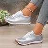 Fashion Fashion Gold Silver Platform Sneakers Women Spring Autumn Lace Up Plus Size Casual Sneakers Woman Comfort Non Slip Sport Shoes