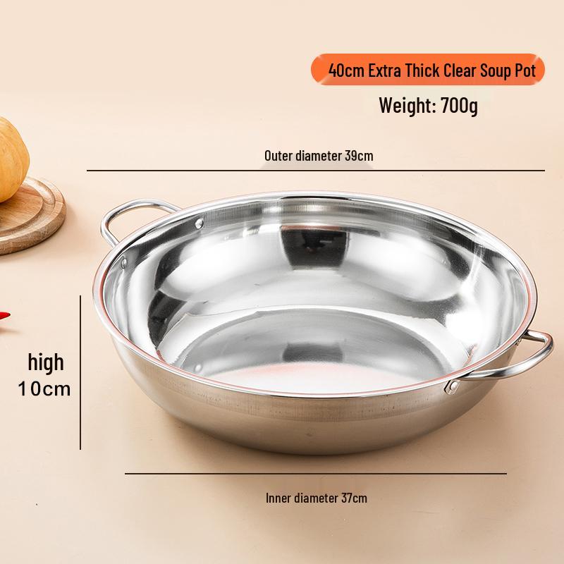 Yuan Yang 304 Stainless Steel Thickened Hot Pot Cookware for Induction Cookers - Household & Commercial Use