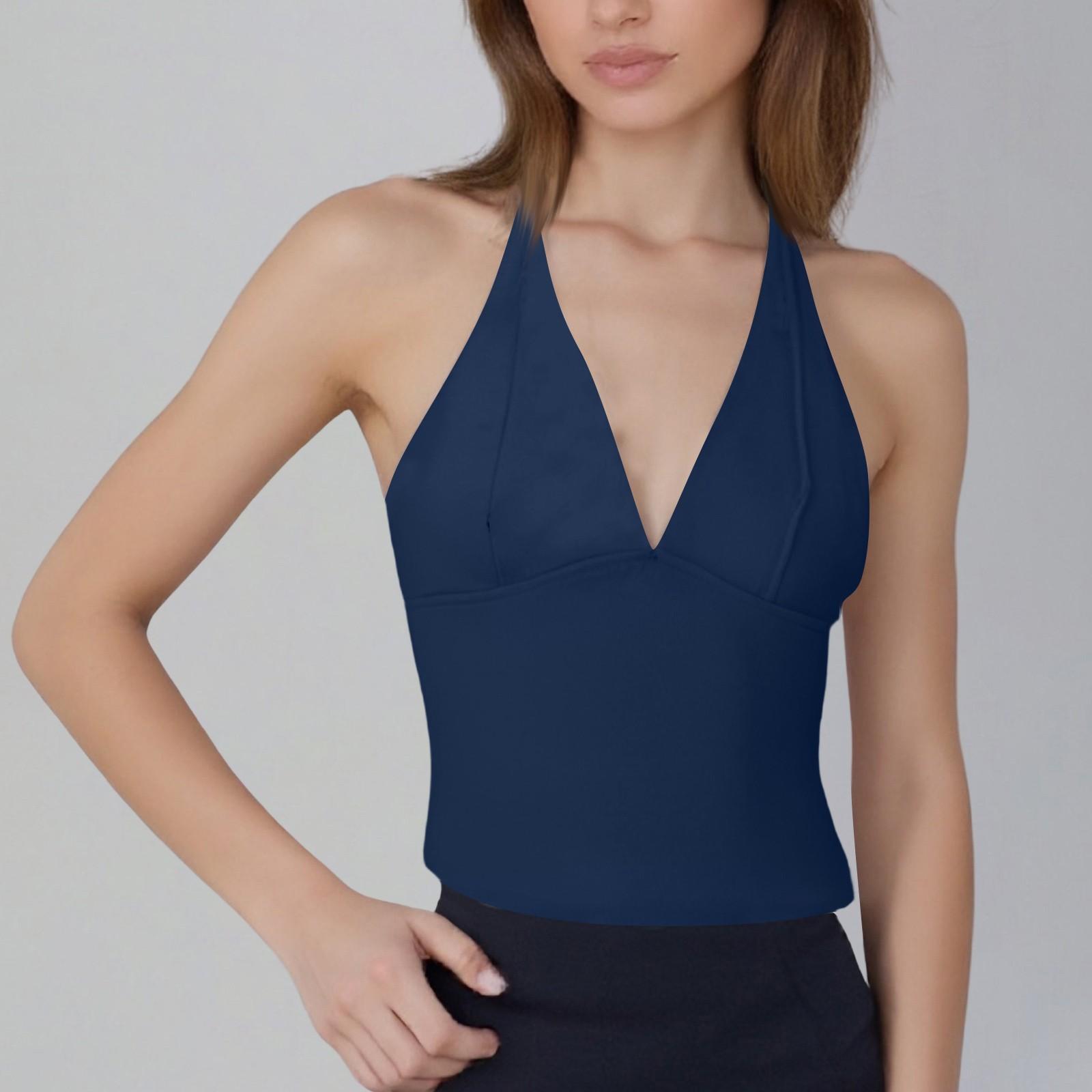 

Женская мода жилет для йоги из ниток бесшовный трикотажный бег спортивный облегающий жилет для фитнеса йога топ S синий