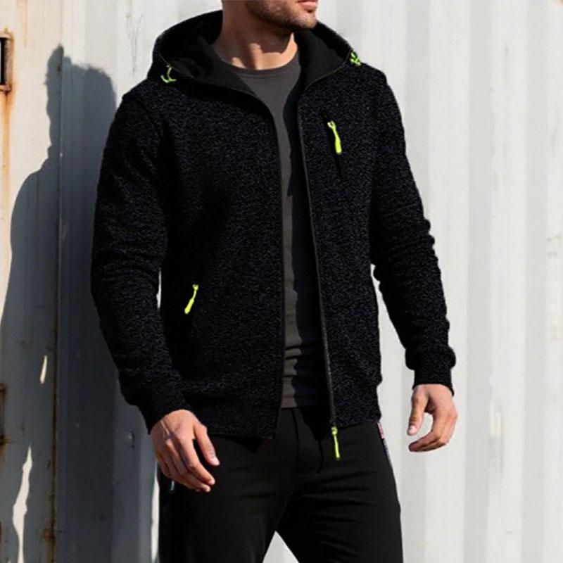 Autumn New Men's Casual Jacket Slim Fit Hooded Zipper Sweatshirts Jackets Solid Color Sportswear Male Fashion Tracksuit