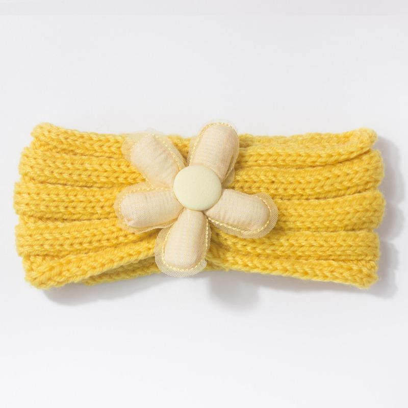 New baby knitted headband cute solid color baby fontanelle wool headscarf children's jewelry autumn and winter