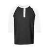 Herren Hemd mit Knöpfen, Raglan, 3/4 Ärmel