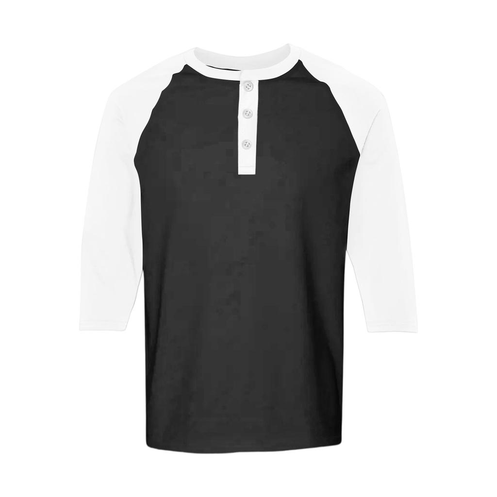 Herren Hemd mit Knöpfen, Raglan, 3/4 Ärmel