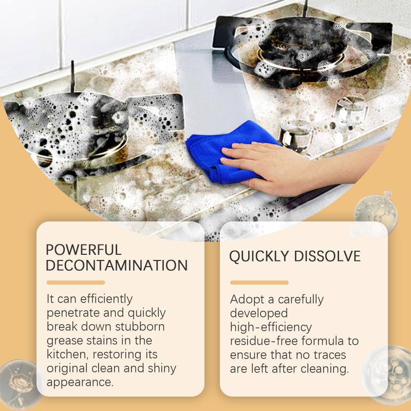 Cooktops Oil Stain Cleaner Foam Powerful Grease Remover Multi Surface Kitchen Degreaser for Range Hood Ovens Grills