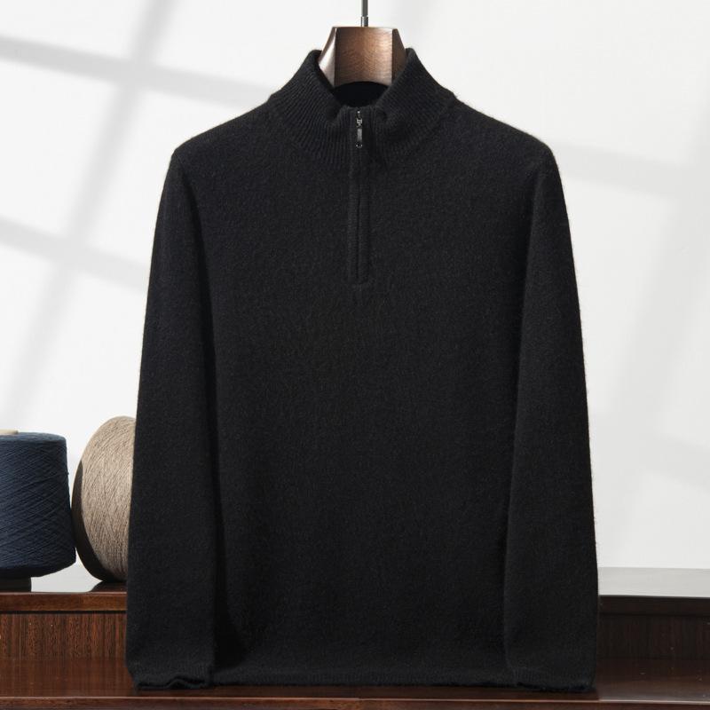 New versatile cashmere shirt knitted half zipper half turtleneck outer with warm and skin-friendly sweater