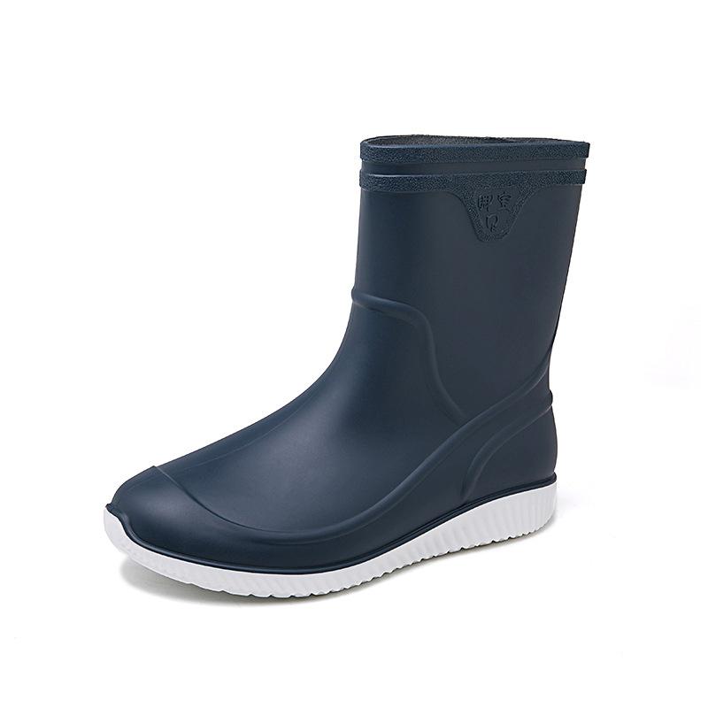 

Модные непромокаемые ботинки, мужские нескользящие резиновые туфли для кухни, удобные водонепроницаемые сапоги на толстой подошве, водонепроницаемая обувь для рыбалки 44