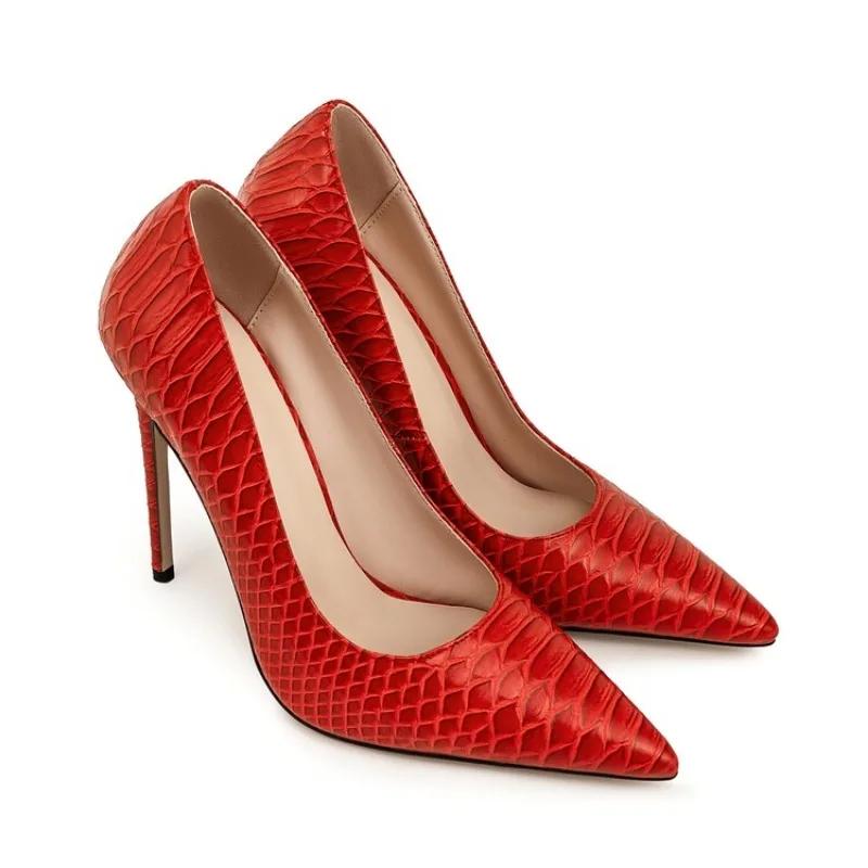 Fashion Fashion Pointed Stone Patterned Women's High-heeled Shoes Spring Autumn European American High Heels Single Shoes Size36-46