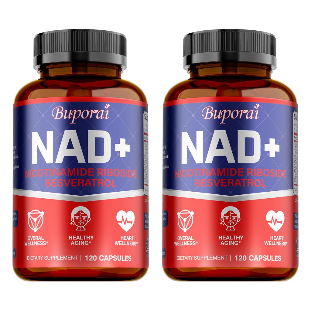 Buporai NAD+ Dietary Supplement, Contains Nicotinic Riboside and Resveratrol, Daily Nutritional Supplement