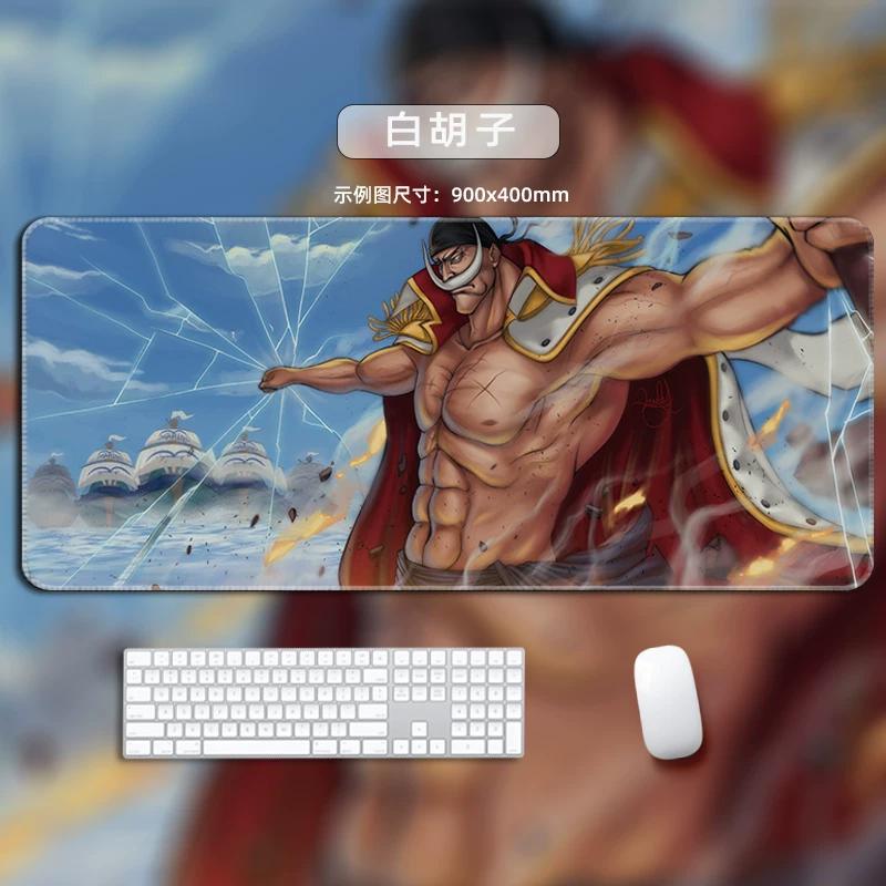 One Piece Leather Mouse Pad Oversized Small Office Gaming Keyboard Pad Desk Pad Bristle Bracelet Monkey D. Luffy Roronoa Zoro Decorative Desk Mat