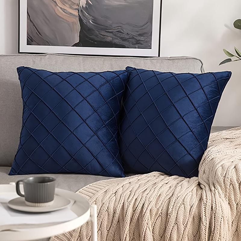 Color Plaid Throw Pillowcase, For Living Room Bedroom Sofa, No Pillow Insert