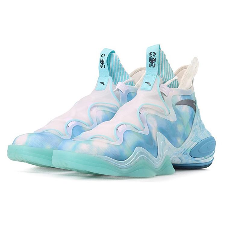 Anta Star Free Comfortable Cushioning Slip Resistant Abrasion Resistant High top Basketball Shoes Men's Lake Blue 112128818A-10