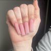 Long Water Drop French Style Press-On Nails Matte Soft Pink Removable Artificial Nail Tips Women