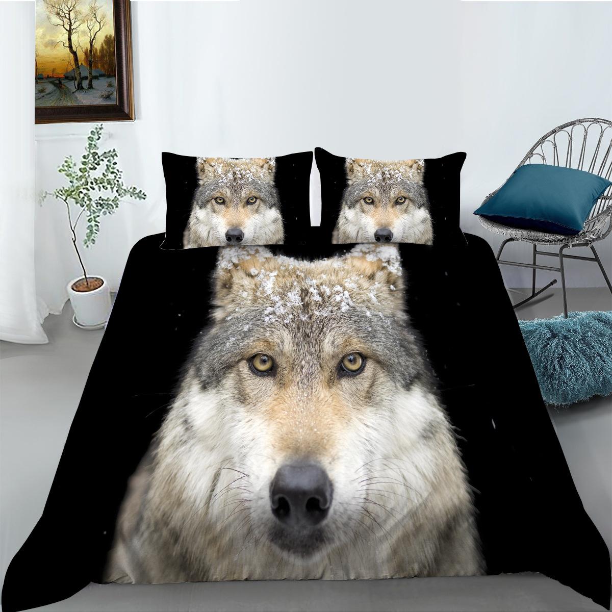 

Wolf Series Wish And Other Polyester Bedding Two Or Three-Piece 3D Digital Printing EU single 135*200