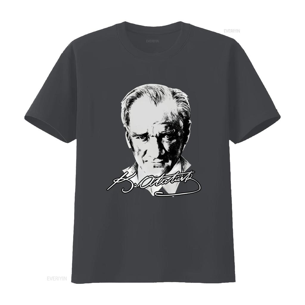 Ataturk Signature Portrait Black Unisex T Shirt Unisex Kids Top Tank Vintage Soft Fashion Breathable Slightly