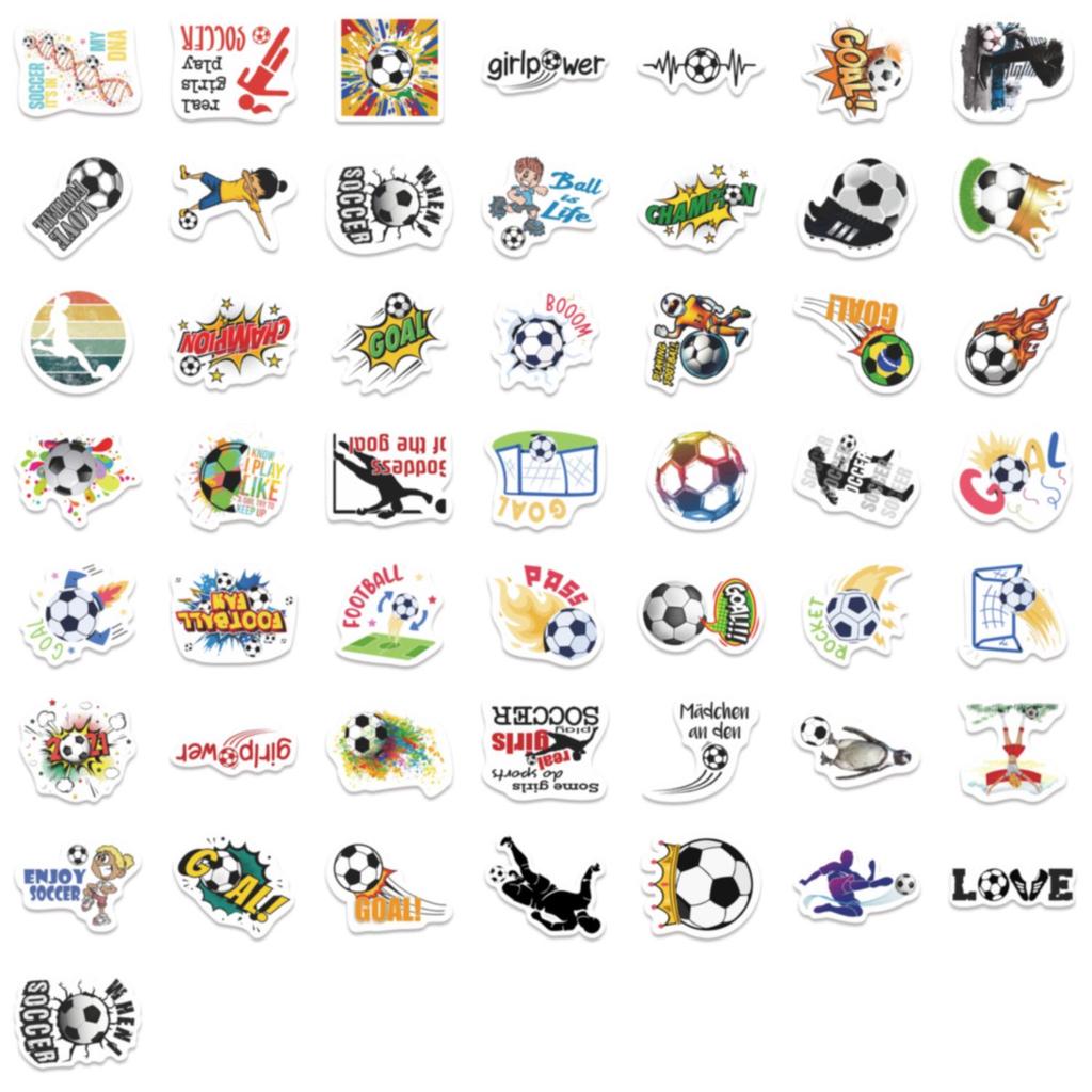 50 American Football Waterproof Stickers for Kids - Ball Sports, Notebooks, Luggage, and More