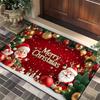 Christmas Tree Santa Claus Elk DoorMat, Non-slip Floor Mat, Suitable for Living Room, Bedroom, Bathroom, Holiday Home Decoration