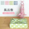 White House Furoshiki 100100cm One-Sided Pattern Dye Polyester Large (Maru Blue Gray)