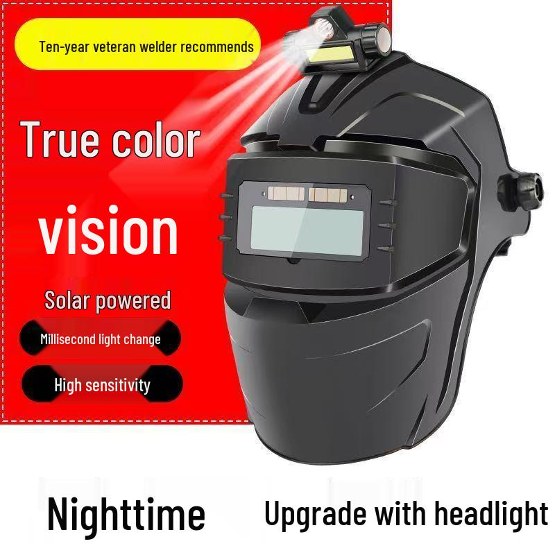 Selbsttönende Schweißmaske zum Aufsetzen auf den Kopf mit Blendschutz und Argon-Schutz