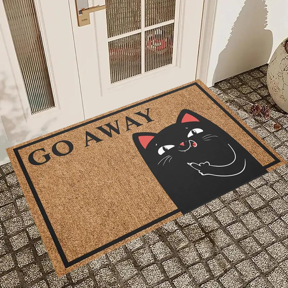 

VIKAMA Американский тренд Ковер с котенком и средним пальцем Домашний коврик для входной двери Диван Журнальный столик Окно Напольный коврик Домашнее украшение Уличный 40X60CM(1.3X2FT