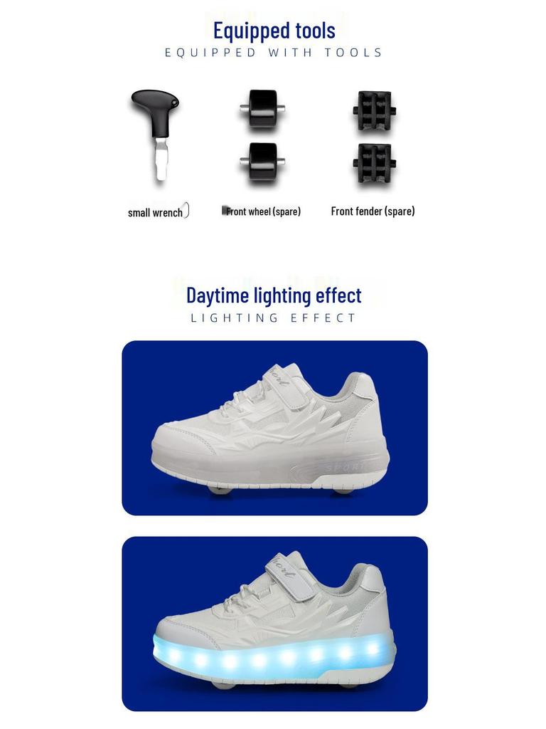 Işıklı Çocuk Parlayan Çift Tekerlekli Paten Ayakkabıları - Erkek ve Kız Çocukları İçin Inline Paten