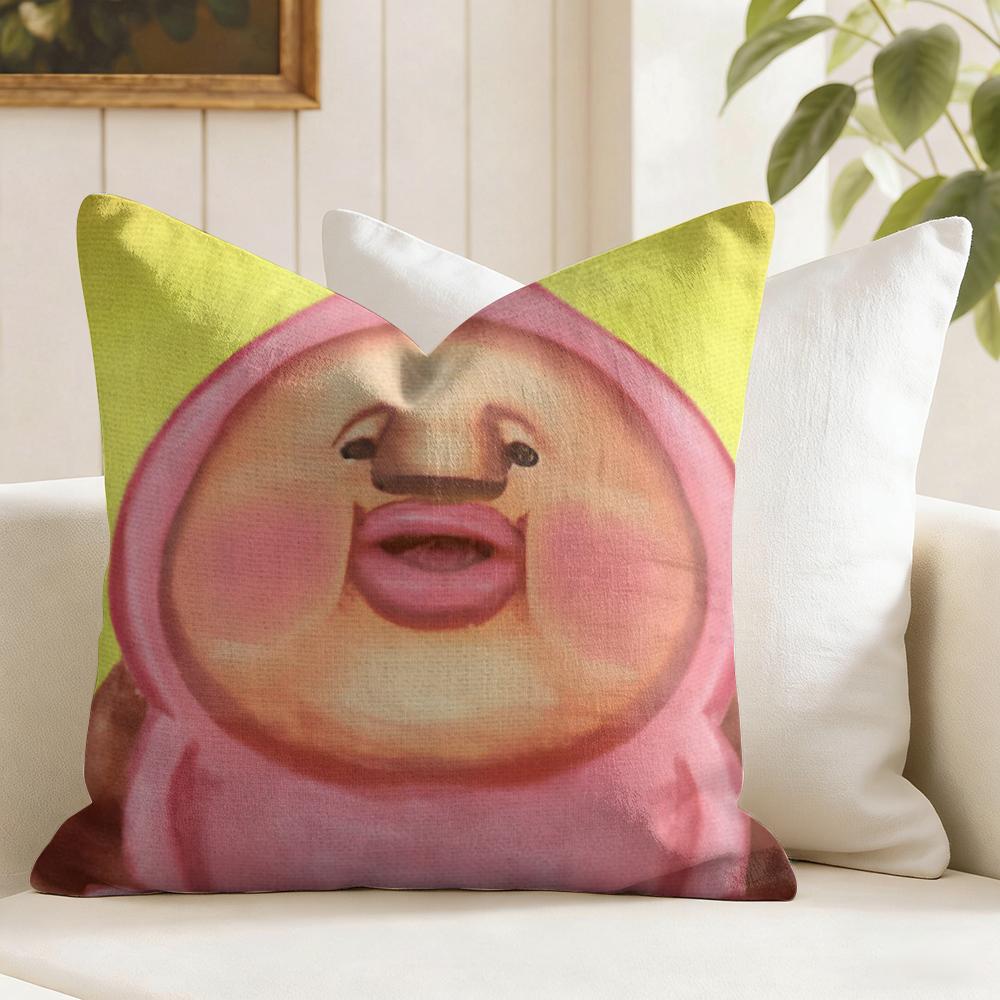 KKobito ZZukan Peach Cushion Cover Eco Linen Pillow Case DoubleSided Print Breathable Durable Zipper Home Decor Gift