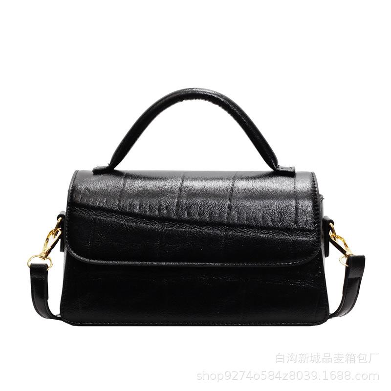 Textured Stone Pattern Small Bag Women's 2025 New Fashion Commuting Versatile Single Shoulder Crossbody Retro Portable Small Square Bag