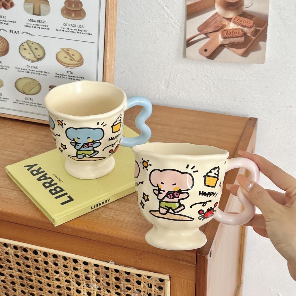 Girls' Heart Birthday Gift Cute and Beautiful Elephant Couple Water Cups for Boyfriend  Girlfriend and Sister Meaningful Gift