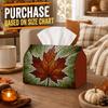 1pc Autumn Tissue Box Holder with Abstract Geometric Art Design - Maple Leaf Botanical Foliage, Durable Polyester, Ideal for Kitchen, Living Room, Bed