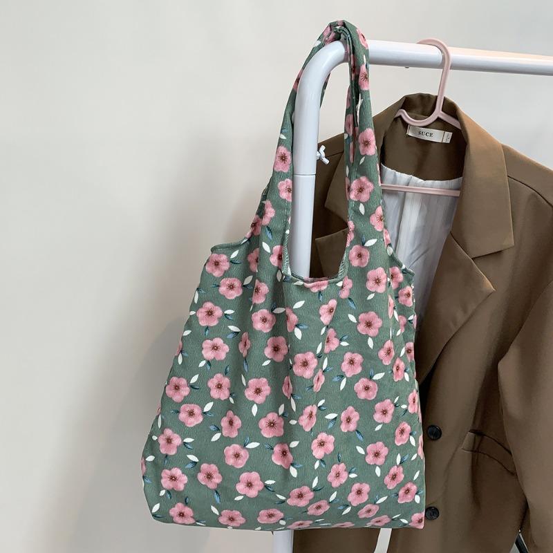 Floral Print Thin Shoulder Bag with Large Capacity