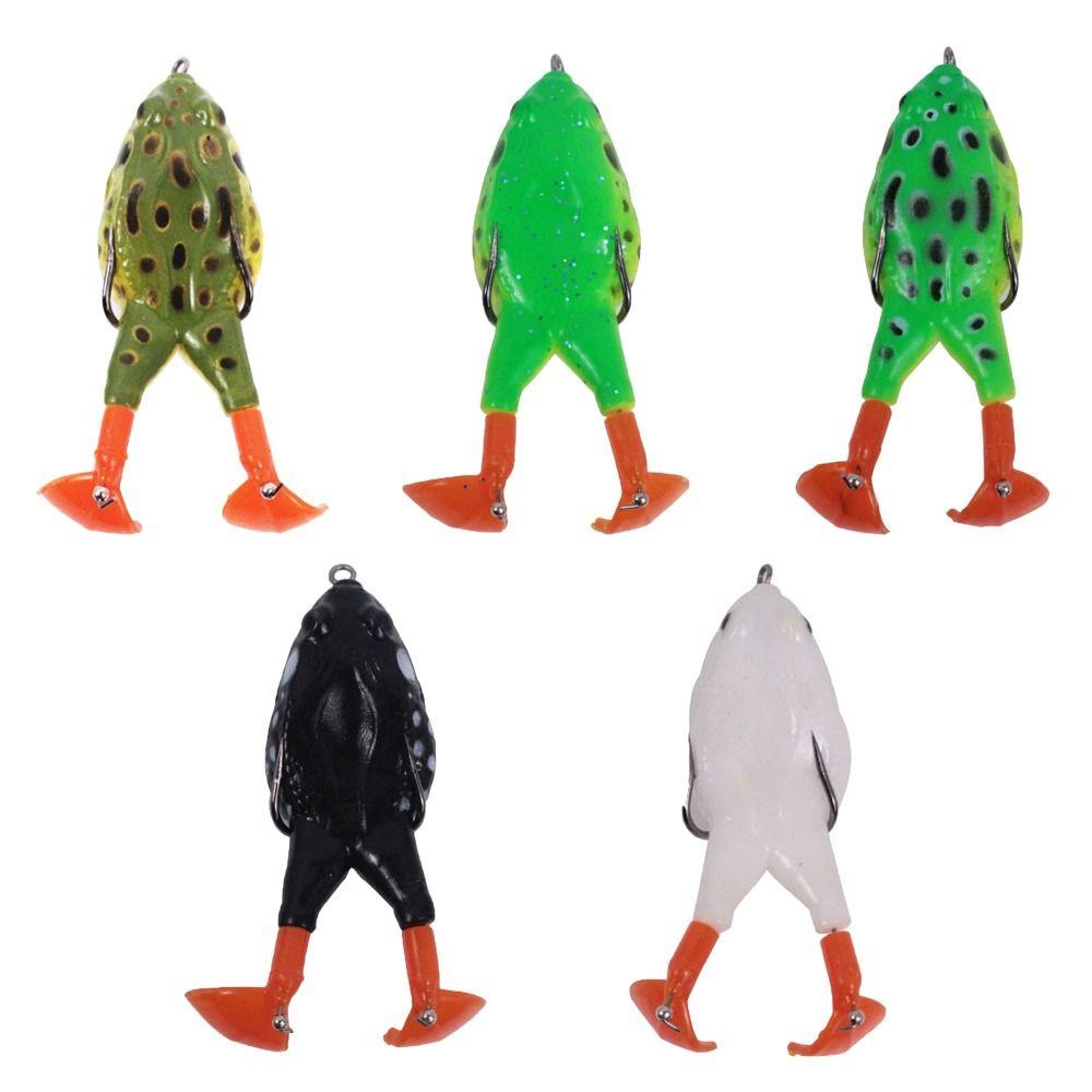 5PCS 12cm 9g Topwater Frog Lures Floating Simulation Fishing Lure Lifelike Frog Lures  For Bass