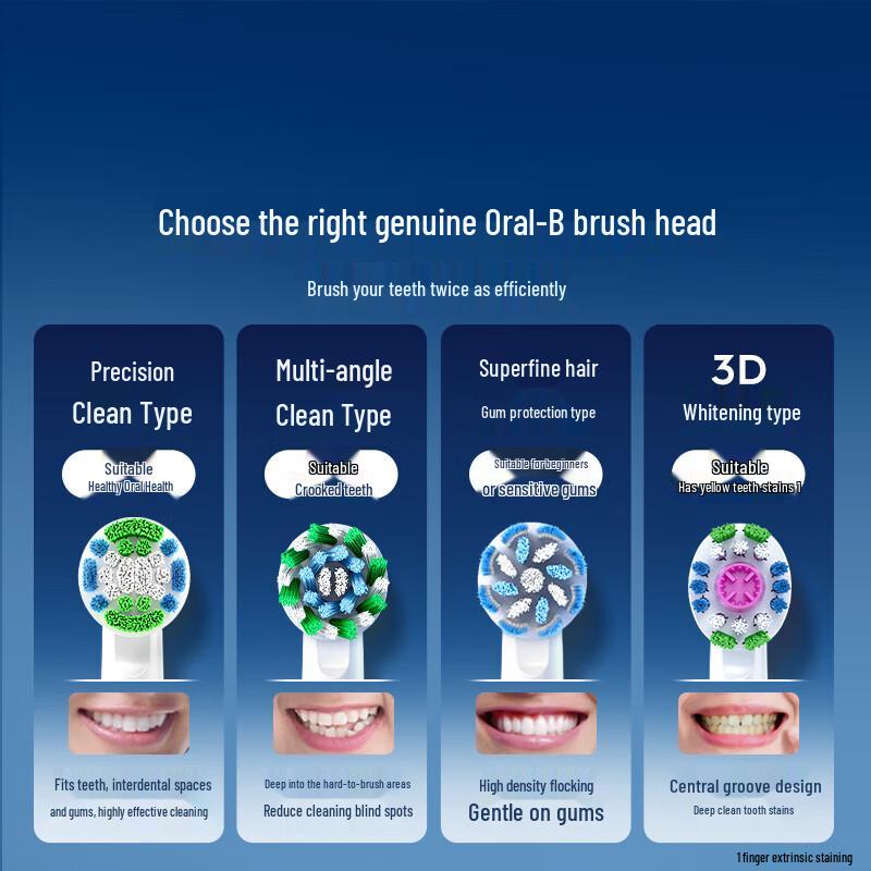 Oral-B Precision Clean X-Type Replacement Brush Heads (3-Pack) CN plug (adapter included)