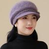 Women Winter Hat Plush Fur Lined Warm Cap For Women Casual Rabbit Fur Blend Streetwear Outdoor Fashion Knitted Hat