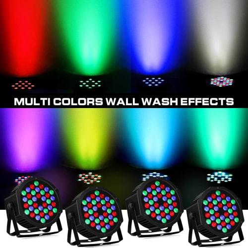 36 LED 3-in-1 RGB Stage Lights with Remote Control, Wash Light, LED Par Light, Disco Light, DMX512, High Brightness, Multi-Color Changing, Sound Activ