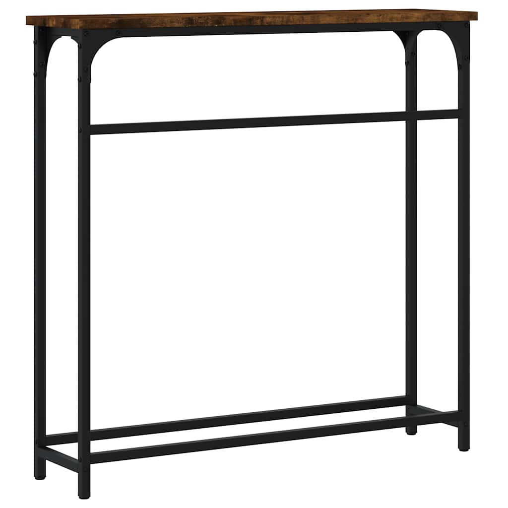 Console Table Smoked Oak 75 x 19.5 x 75 cm Wood Based Panel